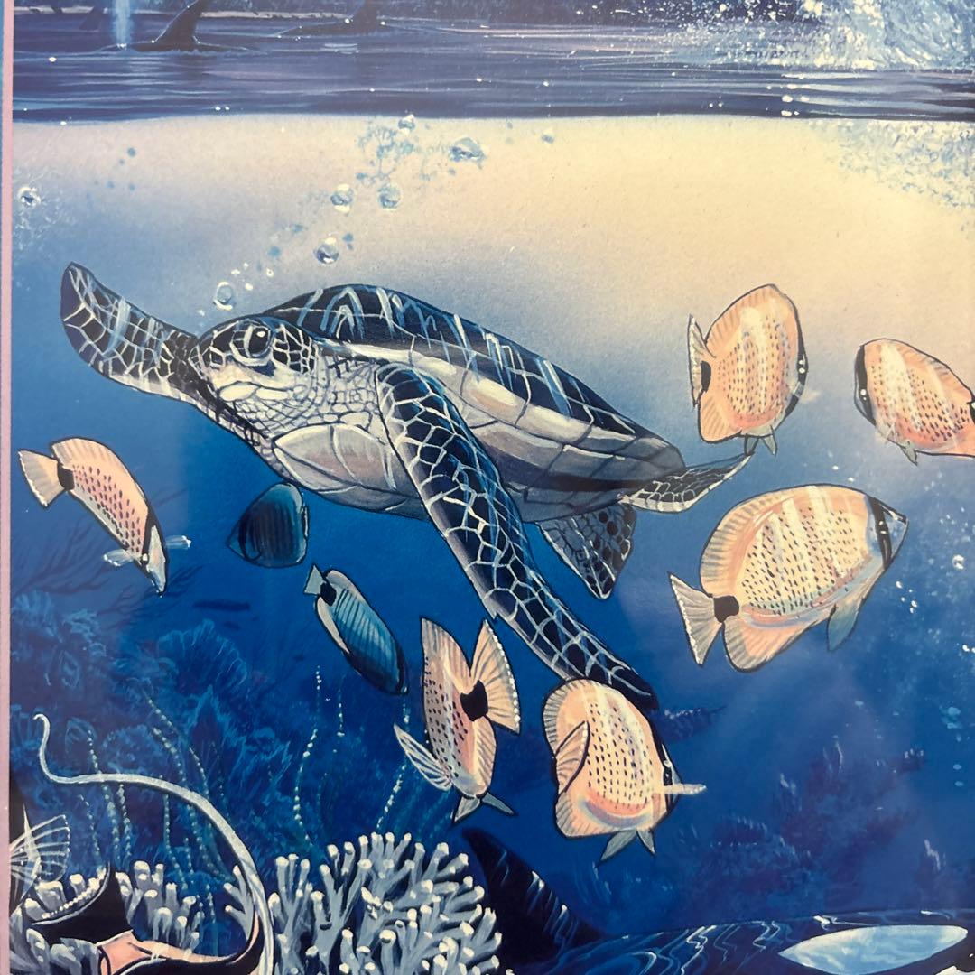 クリスチャン・リース・ラッセン ハーモニー 額装 ポスター イルカ 海