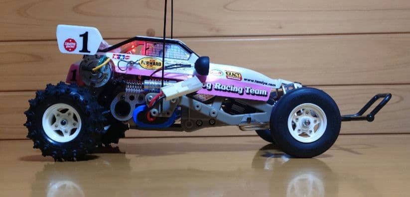 タミヤXBマイティフロッグ前後LEDライト付プロポ付き塗装済み完成品未