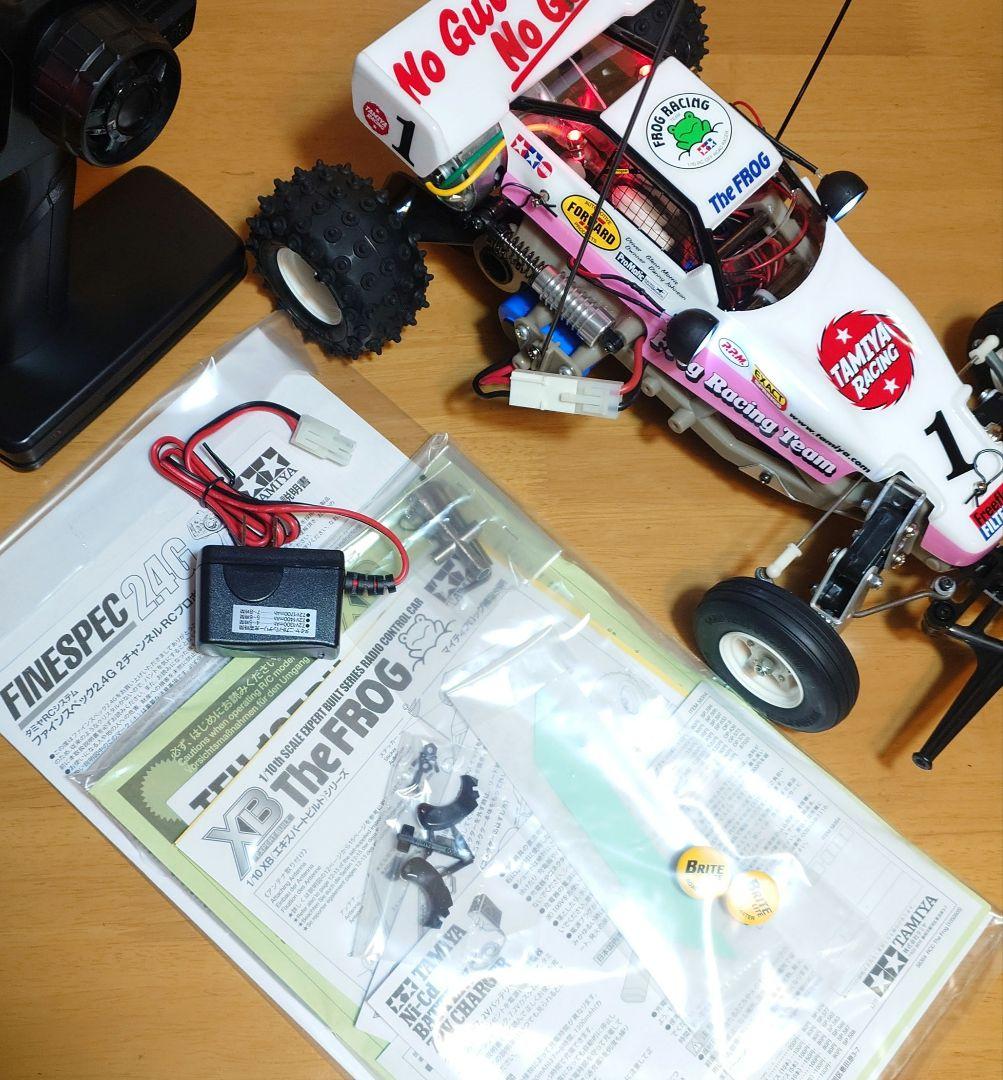 タミヤXBマイティフロッグ前後LEDライト付プロポ付き塗装済み完成品未