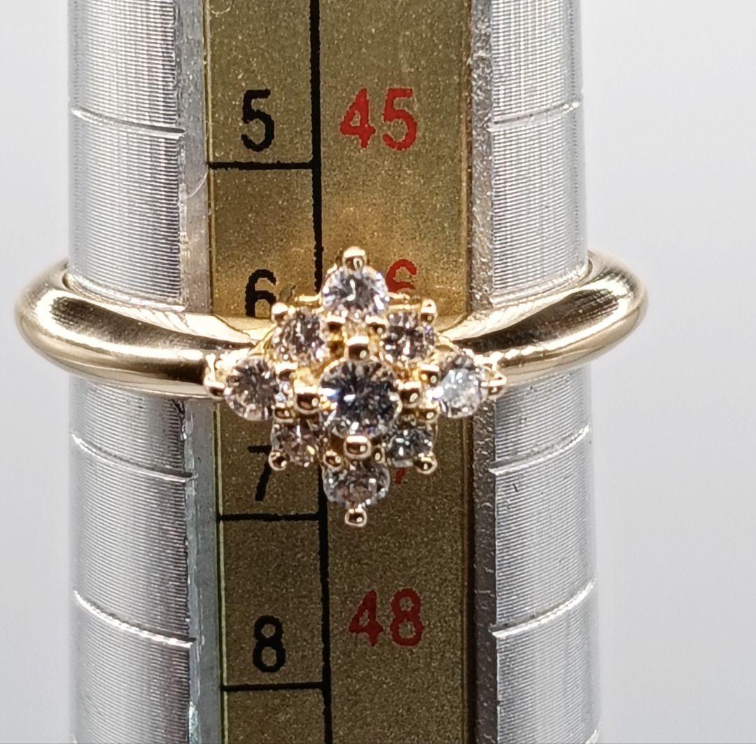 TASAKI K18 リング 0.14ct 6号 メレダイヤ フラワーモチーフ