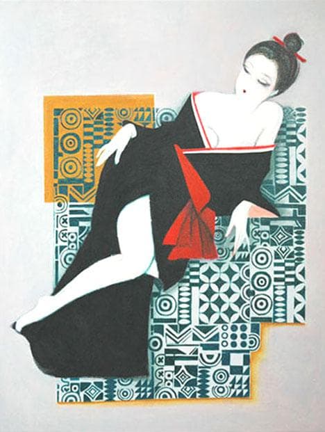 油絵 菅家令子 絵 絵画 インテリア P12-010101 人物 女性像