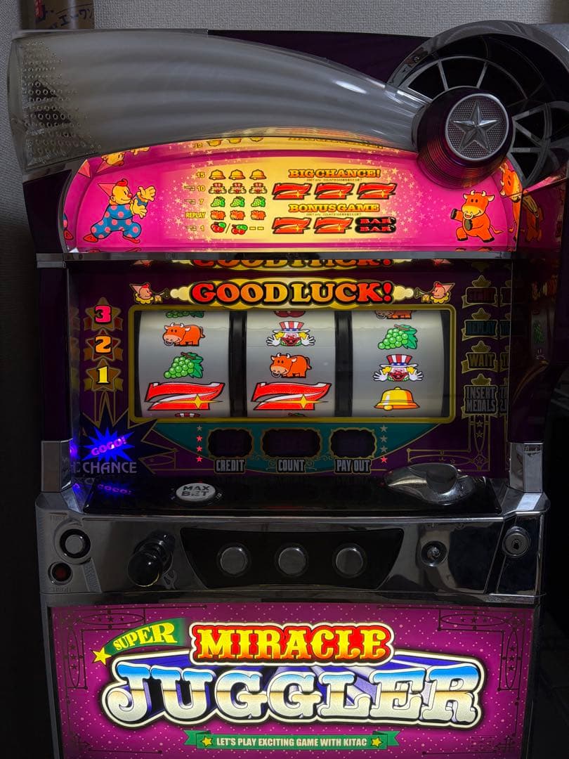 ジャグラー実機 スーパーミラクルジャグラー コイン不要機付 - メルカリ