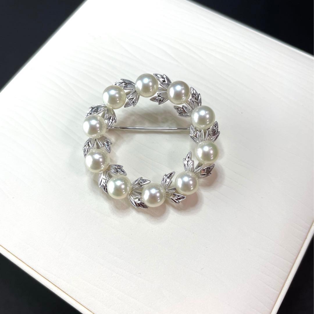 ミキモト ブローチ 葉彫り 入学式 卒業式 結婚式 刻印 ブランド 本体