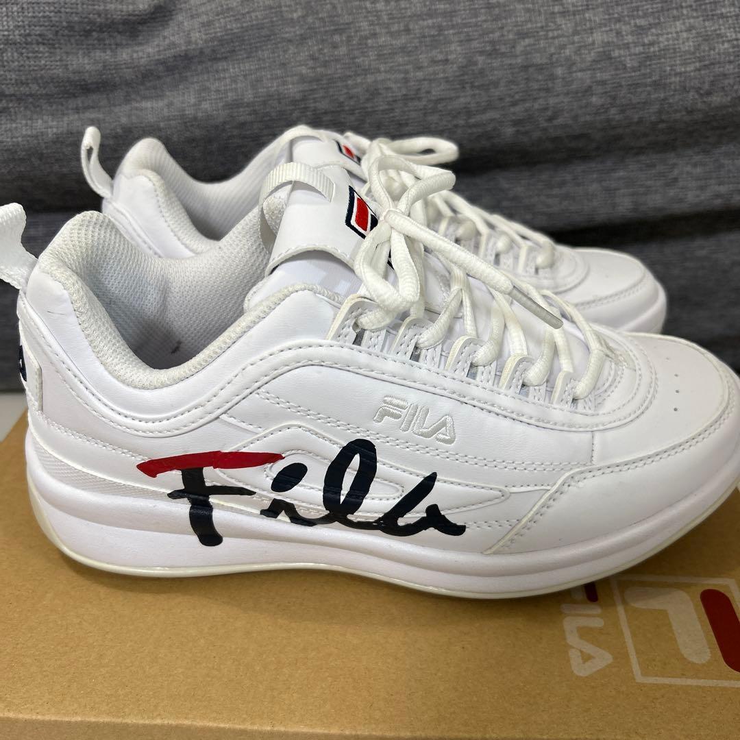 《美品》FILA ゴルフシューズ ロゴスニーカー 24cm レディース