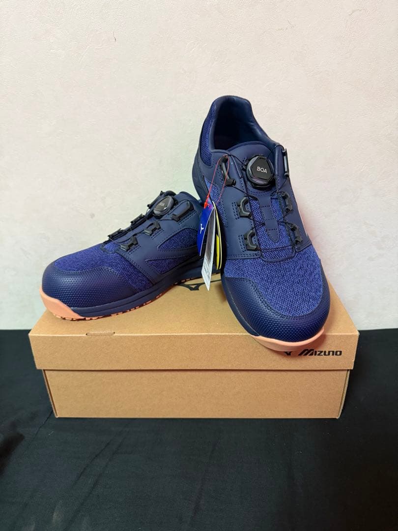 「最終値下げ」 Mizuno BOA ネイビー 安全靴　箱付き