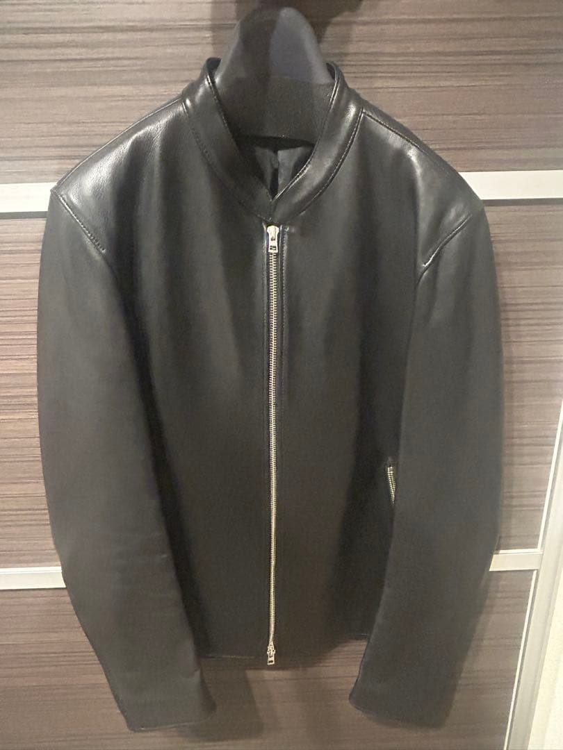 417 ÉDIFICE ブラックレザーシングルライダースジャケット