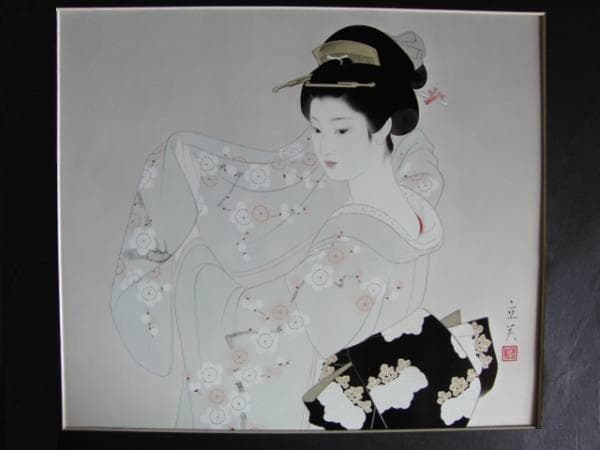 志村立美、【たもと】、希少な大判額装用画集より、美品、新品額装付