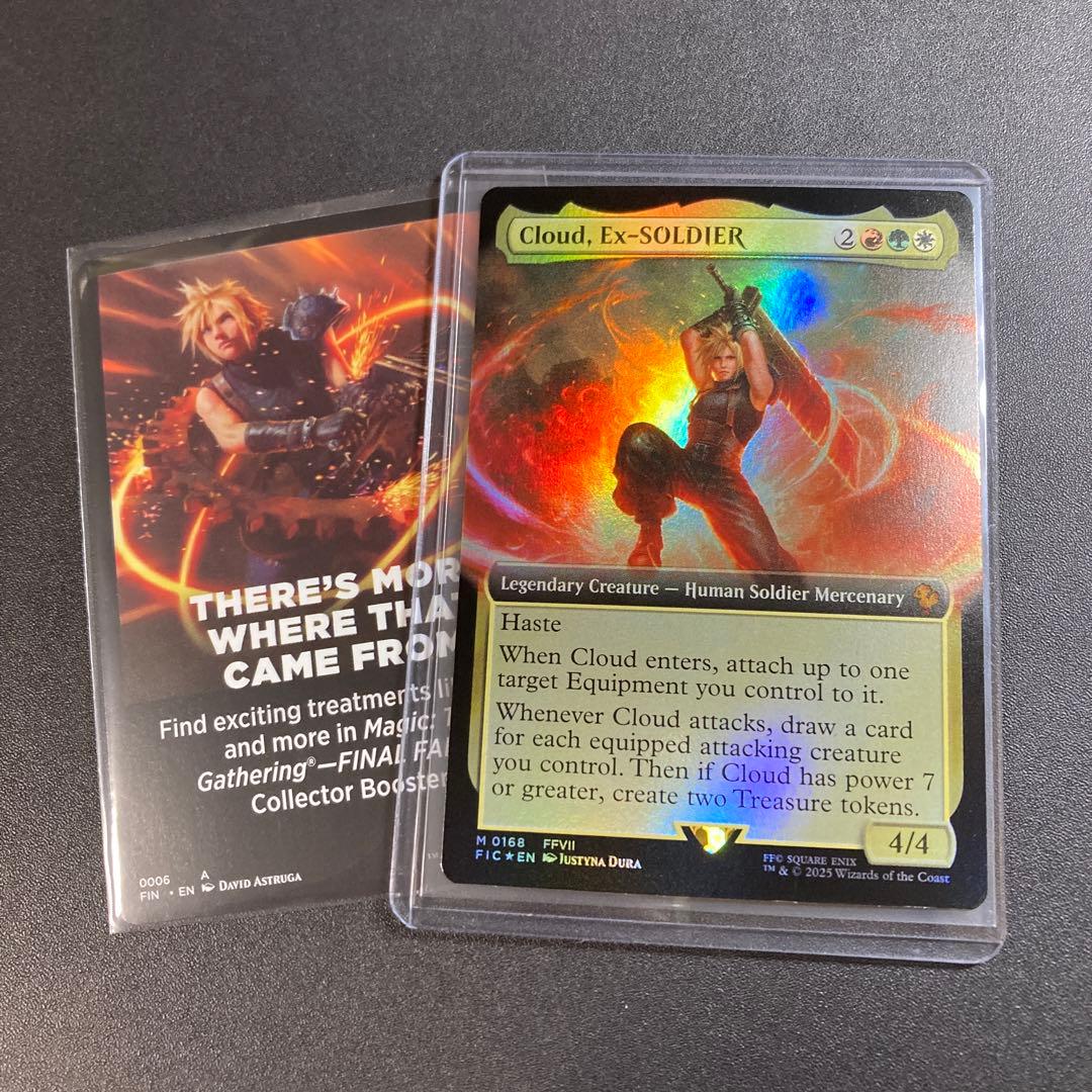 MTG FF 元ソルジャー、クラウド 拡張アート foil 神話レア 英語版