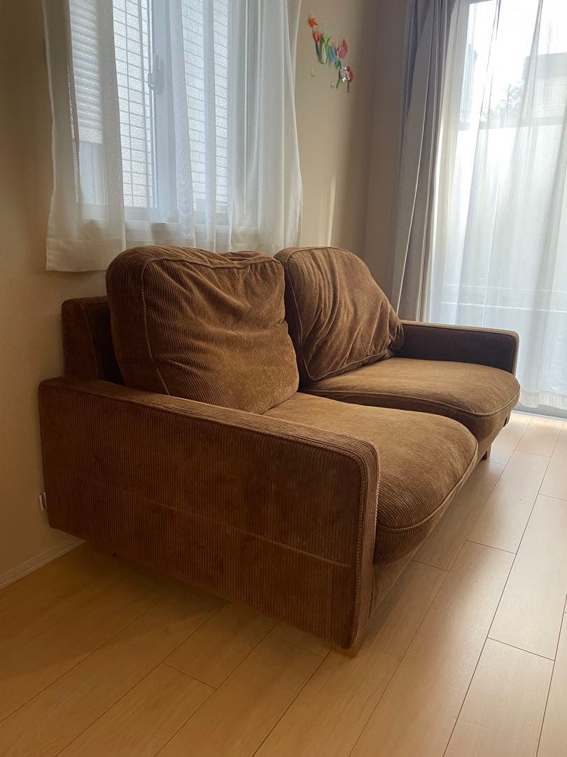 アントリー　ANTRY Ginoソファ　ブラウン コーデュロイ 2人掛け2.5人