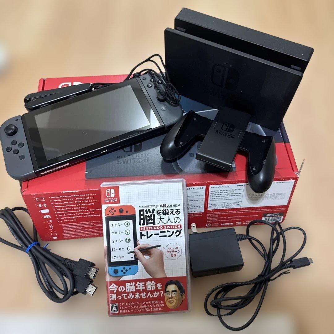 【ソフト付】Nintendo Switch 本体 グレー 脳トレセット