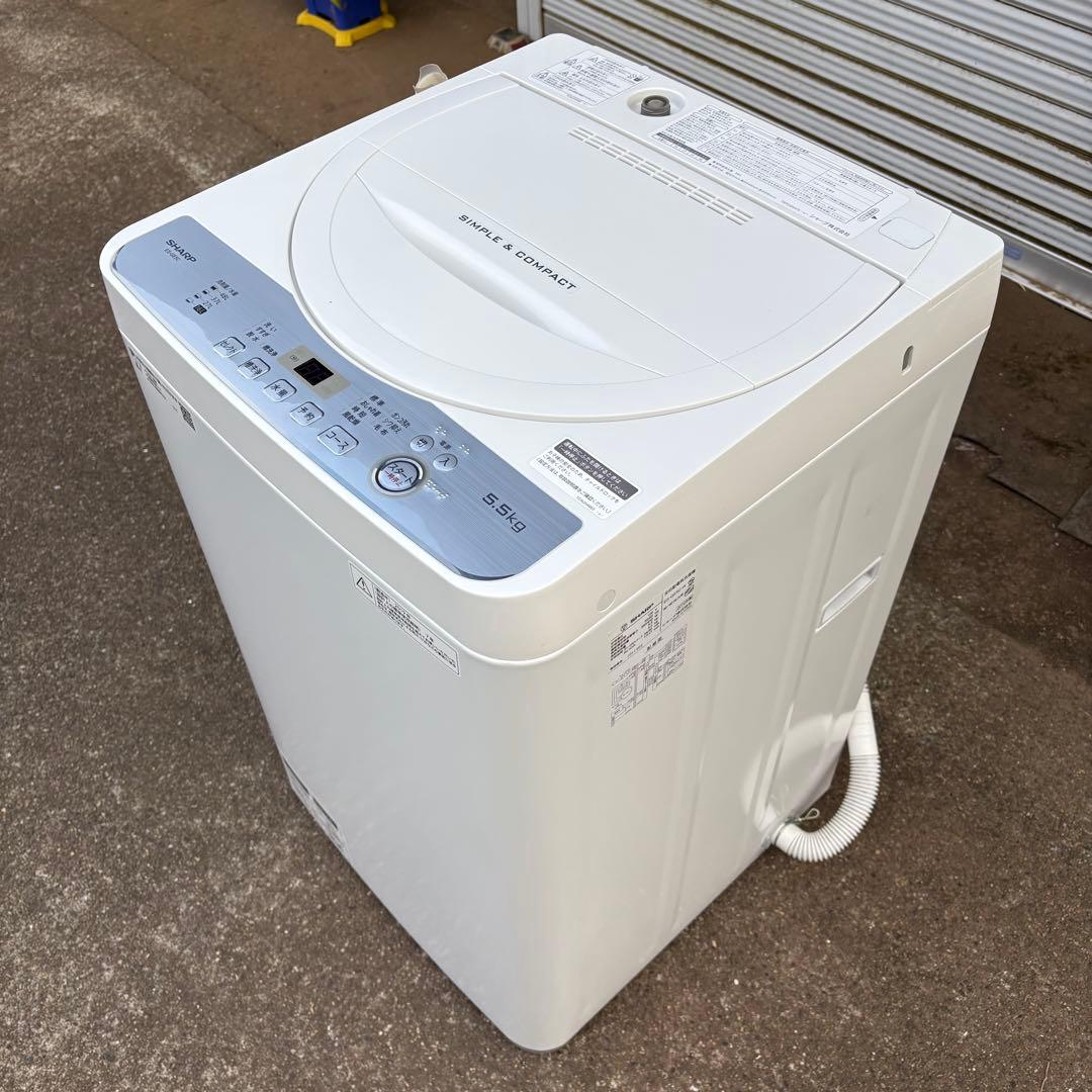【東京23区設置無料】SHARP 縦型洗濯機 5.5kg 2019年製