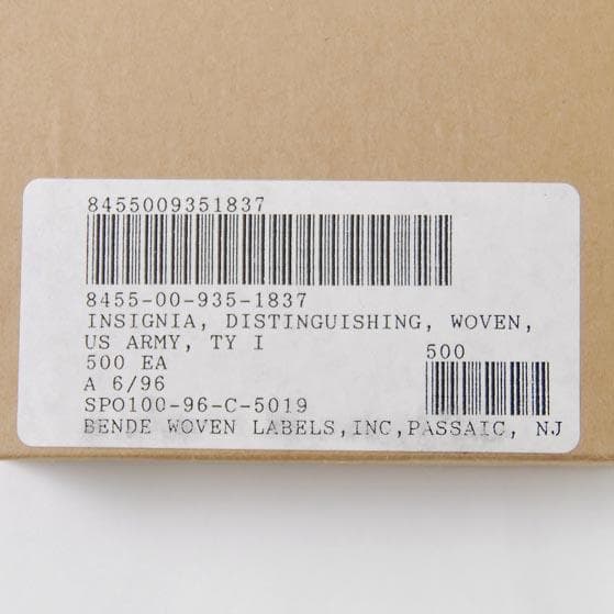 U.S.ARMY ネームタブ（新品）オリジナルBOX（500枚入り）