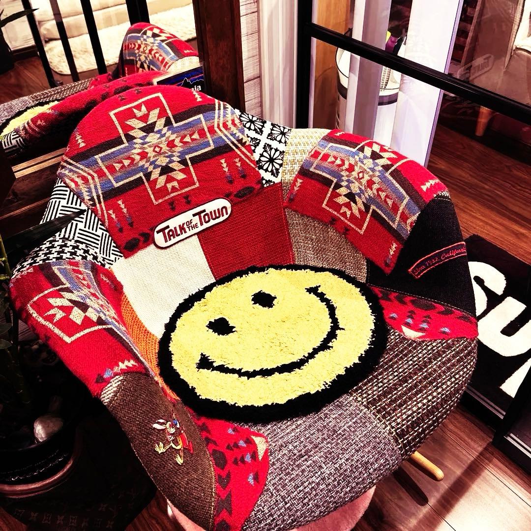 ＊くろいぬ＊一点物＊リメイクパッチワークデザイン＊ロッキングチェア＊