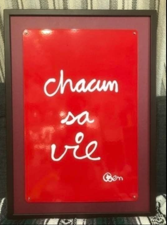 Ben Vautier ベン・ヴォーチェ　額絵　絵画 Ben Vautier / art is only a question of Galerie Sachs Hamburg