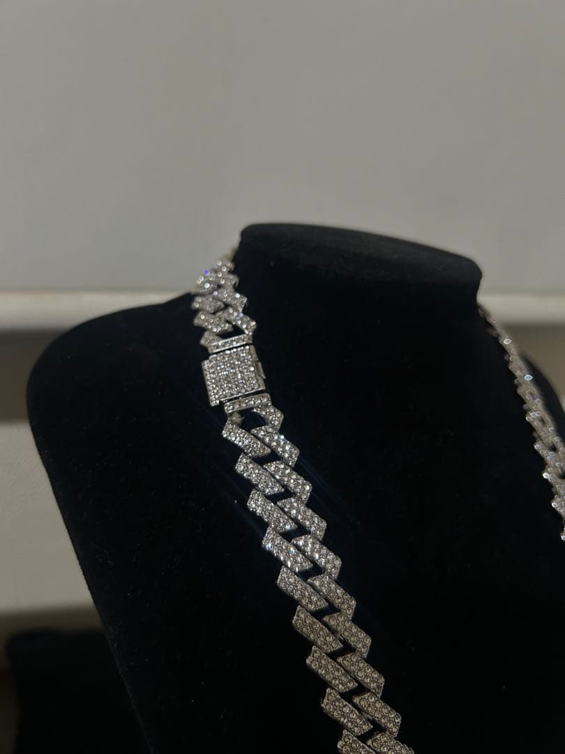 LA直輸入書付】925Silver マイアミキューバンネックレス アバランチ