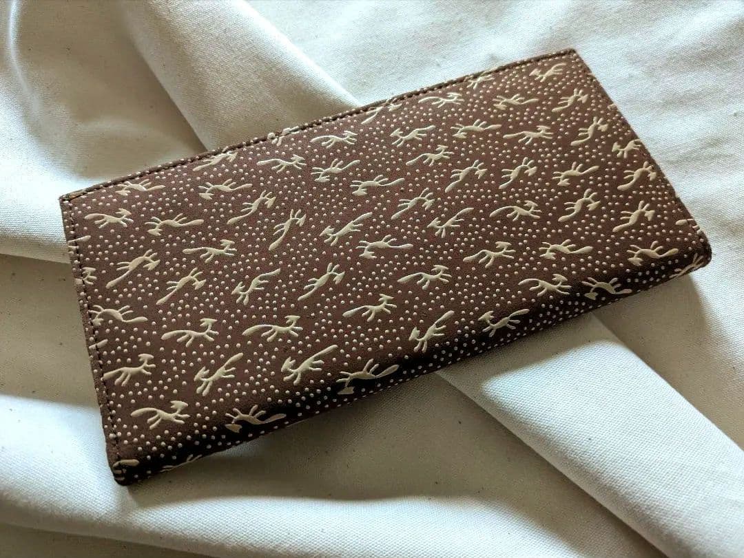 印傳屋＊メンズ長財布 2104 甲州印伝 上原勇七 ブラウン レア 完全未使用