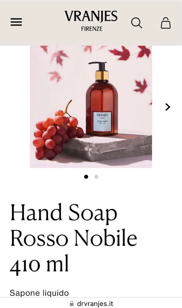 衛生日用品 VRANJES Hand Soap Rosso Nobile 410ml