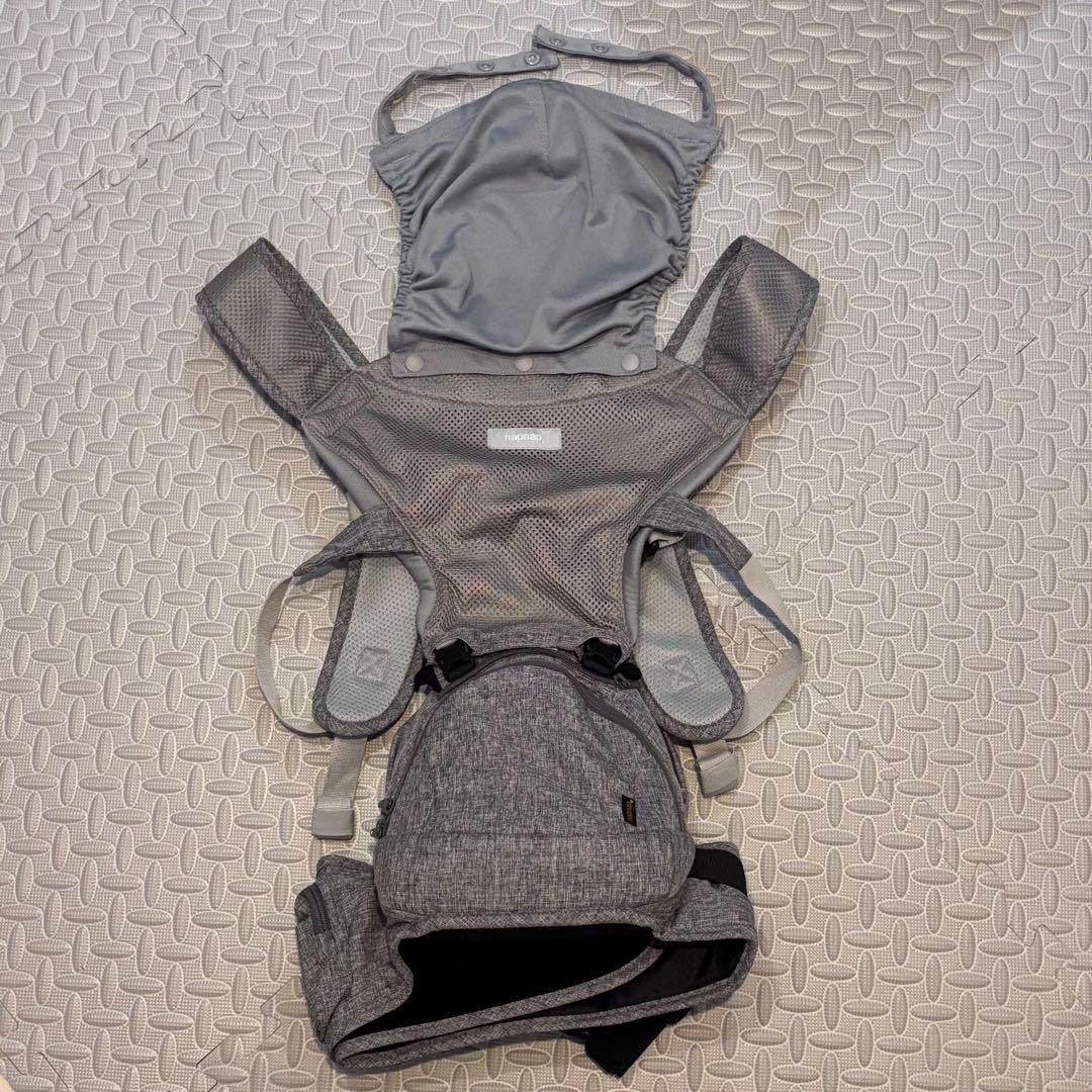 ナップナップ トラン メランジクレーエア 抱っこ紐 ヒップシート 箱、説明書あり
