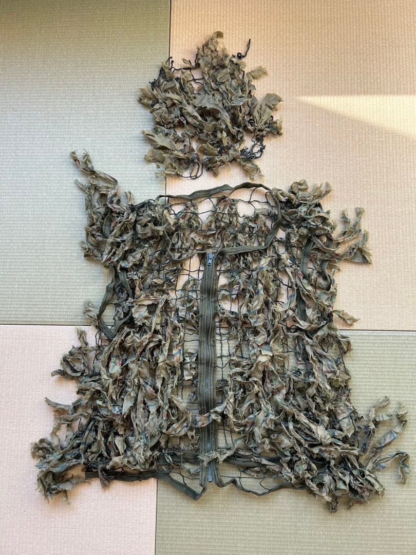 【タイムセール】陸上自衛隊　偽装網チョッキ及びヘルメット用偽装網