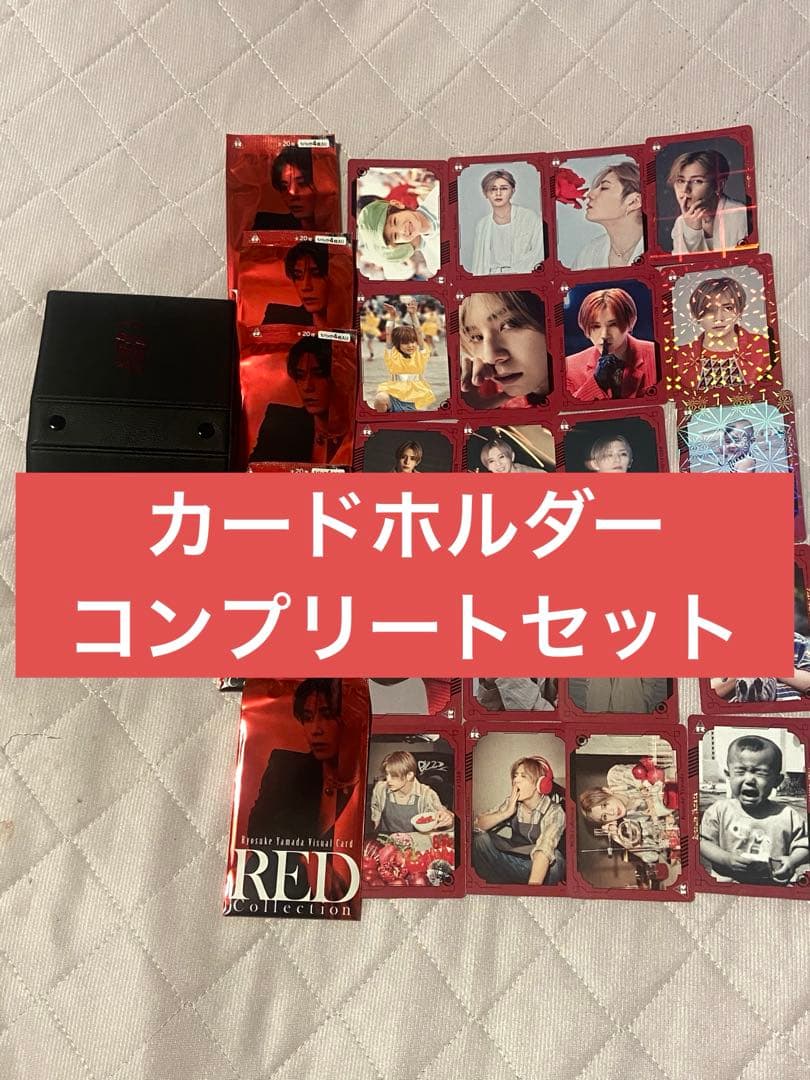 山田涼介 レッド ビジュアルカード カードホルダー コンプリート 全24枚 コンプリート カードファイル 付き ビジュアルカード 山田涼介