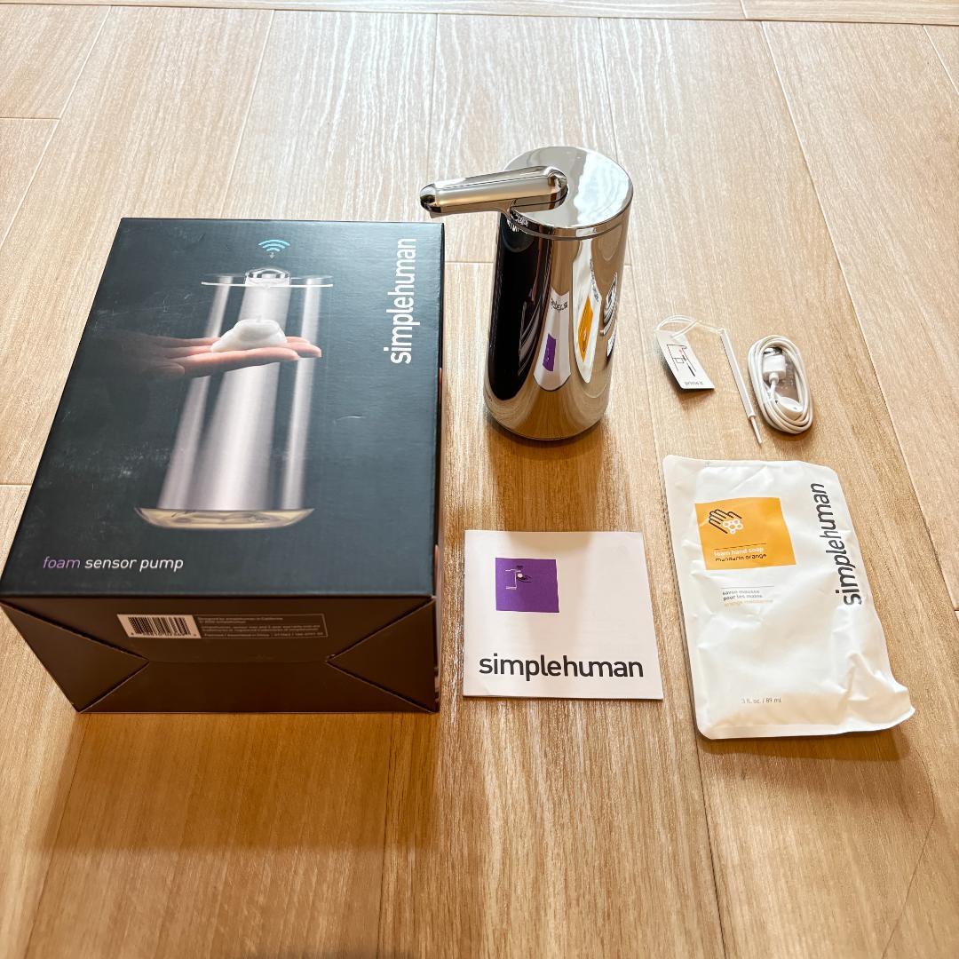 美品｜泡タイプ　シンプルヒューマン タッチフリーフォームディスペンサー ツヤ有