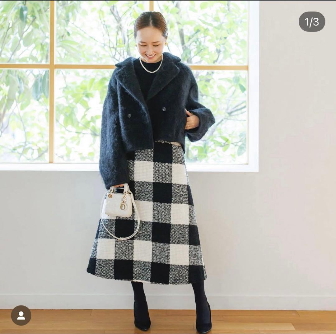 美品 BLUELEA ブルレア Shaggy coat シャギーコート ブラック