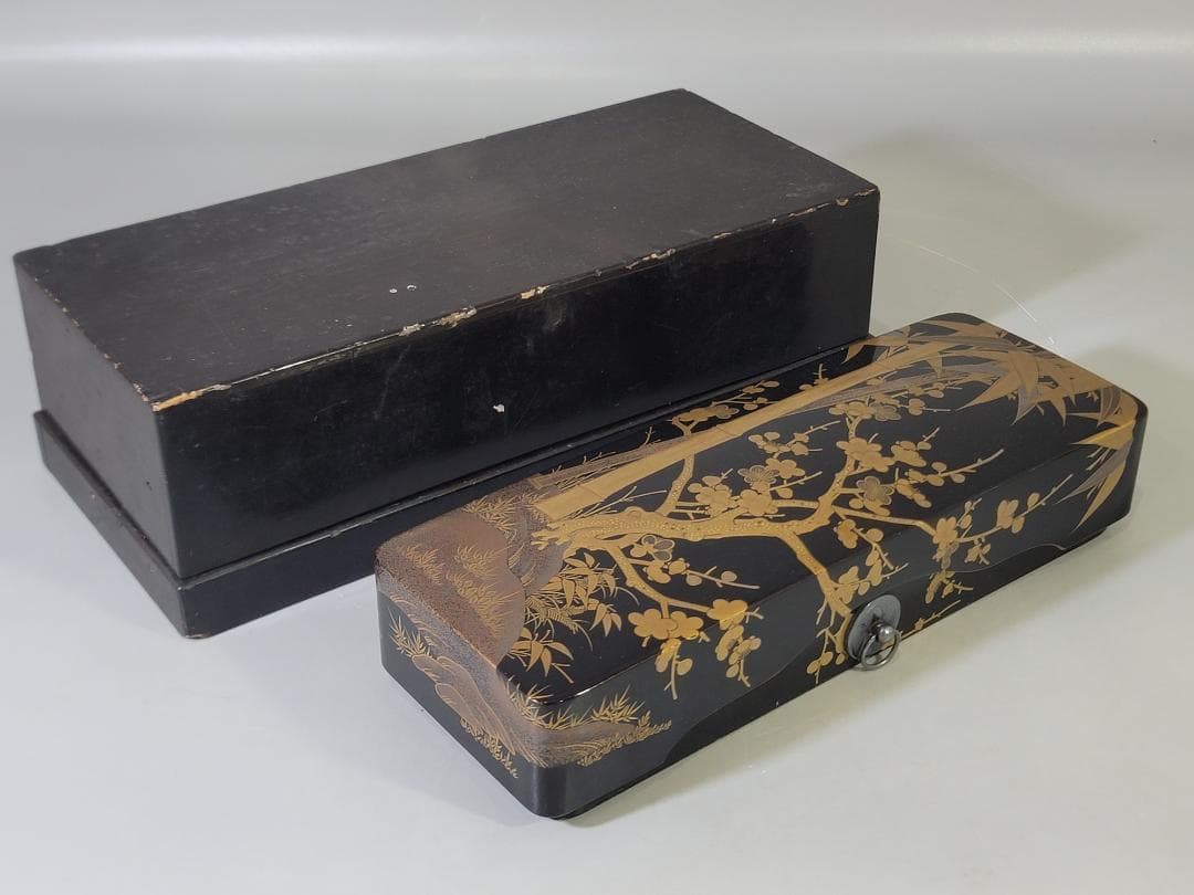 古い 蒔絵 文箱 時代物 美品 DT625