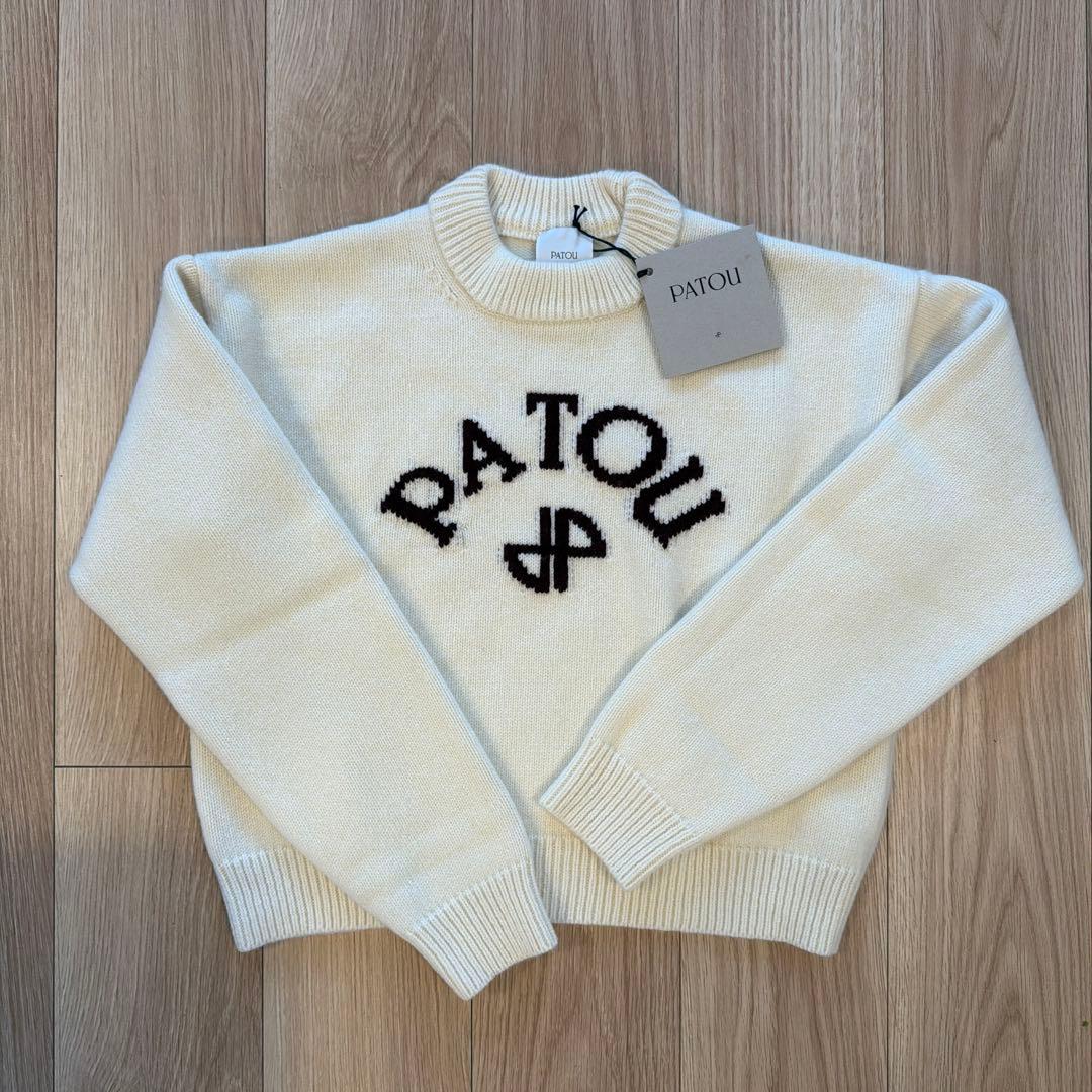 PATOU ロゴ インターシャニット ホワイト M