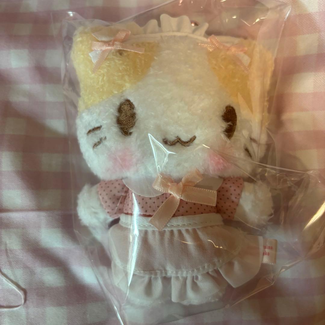 マシュマロみたいなふわふわにゃんこ カラビナ付きマスコット メイド