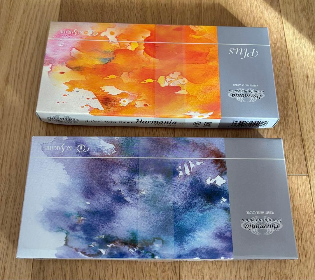 クサカベ　ハルモニア　透明水彩絵具2種類セット 合計24色