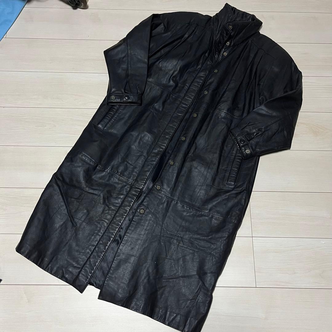 Eddie Bauer エディバウア レザーコート 黒タグ　Mサイズ ブラック 中古・古着通販】Eddie Bauer (エディーバウアー) レザージャケット