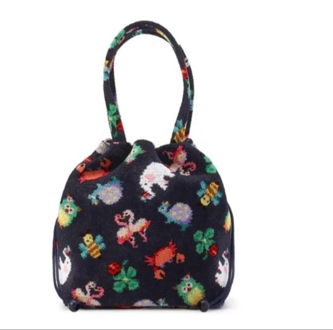 フェイラー✖️神崎恵 巾着バッグ ネイビー ファンキーフォーチュン