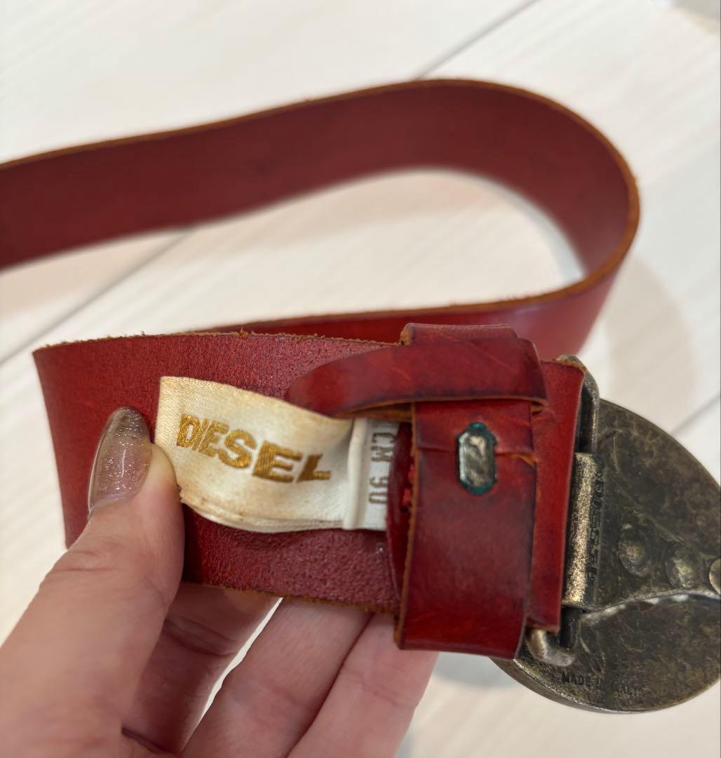 DIESEL ディーゼル 希少 正規品TEAMSTERS レザー ベルト 赤 - メルカリ