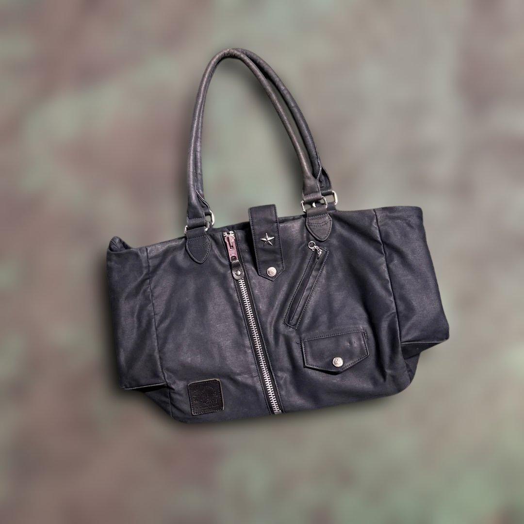 Schott ライダース トートバッグ ワンスター スタースタッズ A4可能