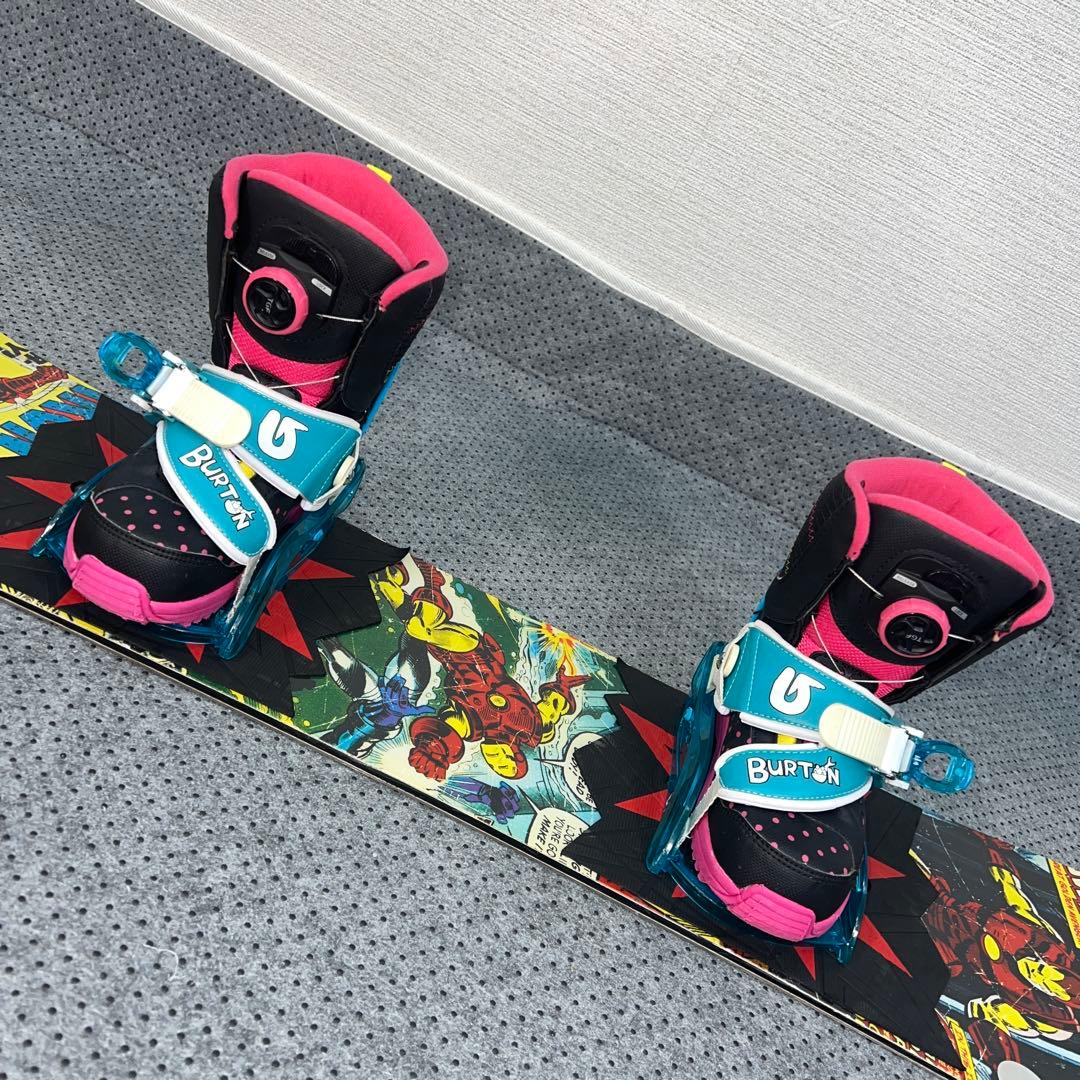 希少 キッズスノーボード 115cm BURTON MARVEL×バイン×ブーツ - メルカリ