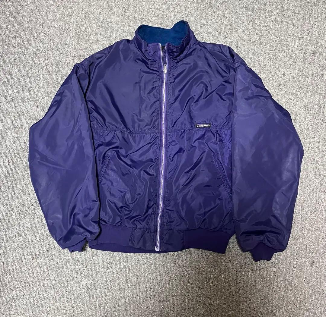 極美品90s パタゴニア シェルドシンチラ ジャケット L 紫 USA製 希少90s USA製 パタゴニア シェルドシンチラジャケット フリース