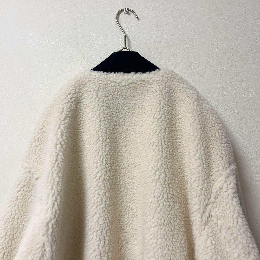 クルニ アウター ボアジャケット ブルゾン MA1 ウール 2 白系 金ジップ