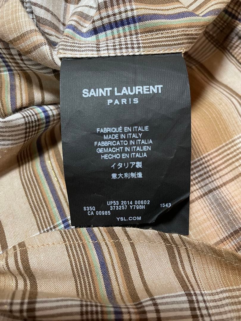 キムタク 私物 サンローラン チェックシャツ ラメ Sサイズ 15SS - メルカリ