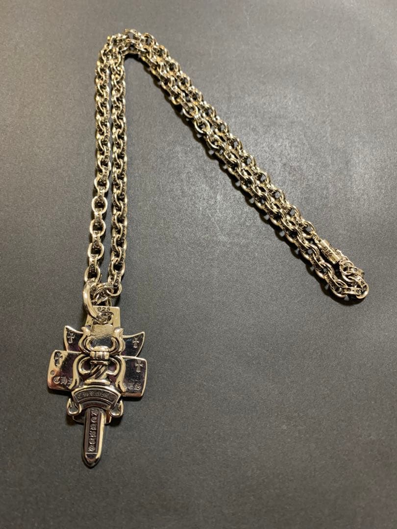 ダガー　プレート　ペーパーチェーン　ネックレス　50㎝