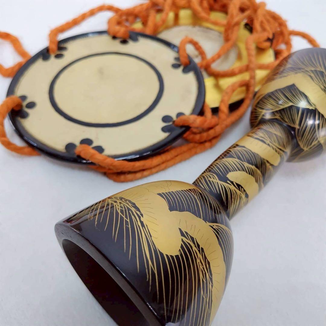 小鼓 和楽器 打楽器 締太鼓 能 歌舞伎 伝統芸能 金蒔絵 本革 雅楽