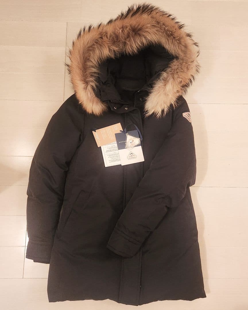 ピレネックス PYRENEX ダウン レディースフードファー着脱ブラック 36