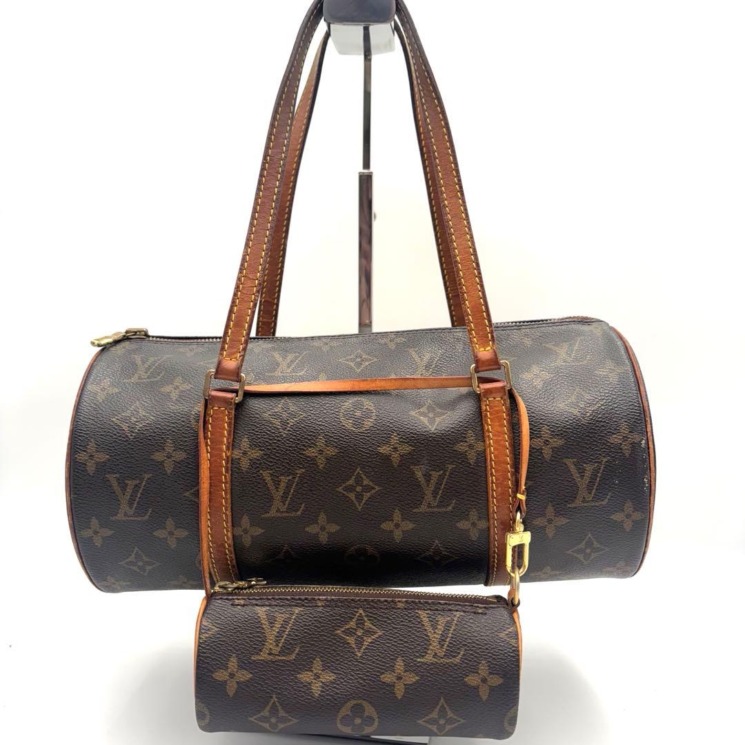 鑑定済み　良品 ルイヴィトン モノグラム パピヨン 30 ポーチ付き 横長バッグ