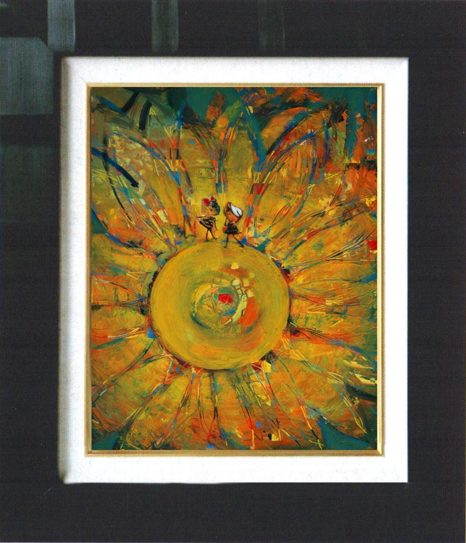 油絵 菅家令子 絵 絵画インテリア額付(黒) F4-051120 女の子ひまわり 油絵 菅家令子 絵 絵画 インテリア 額付(黒) F6-080712 人物 女性 油絵