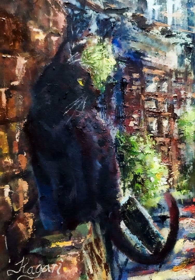 『影の詩人』 油彩画 F4 インテリア アート 海運