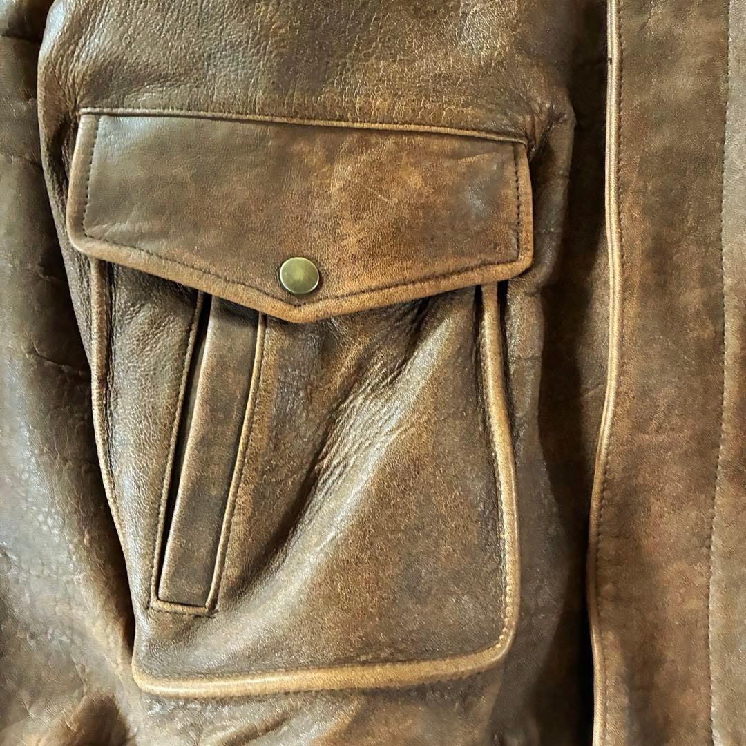 90s real leather bomber jacket 本革 a2 g1 - メルカリ