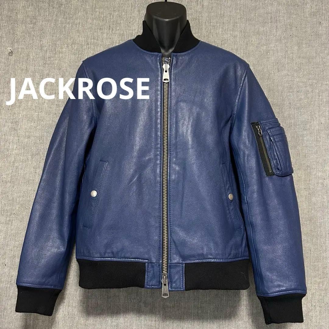 JACKROSE ジャックローズ　ラムレザー切り替えMA-1ジャケット　XL