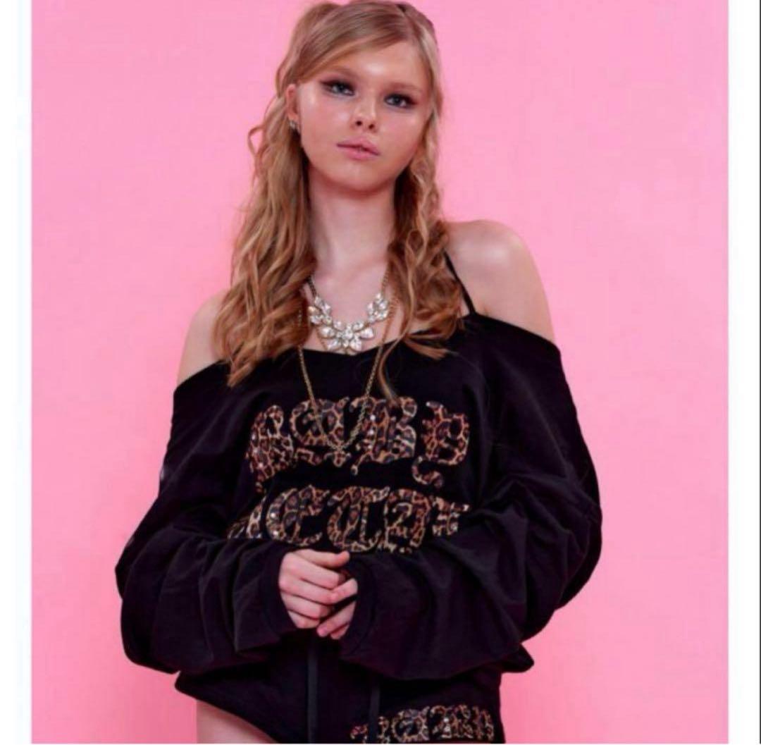 トップス babylclub Leopard logo string