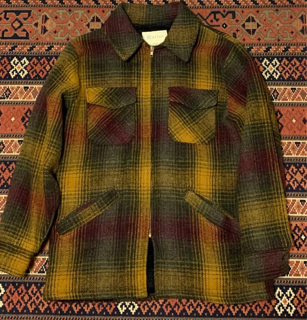 melton USA製 70sヴィンテージ オンブレチェック ウールジャケット