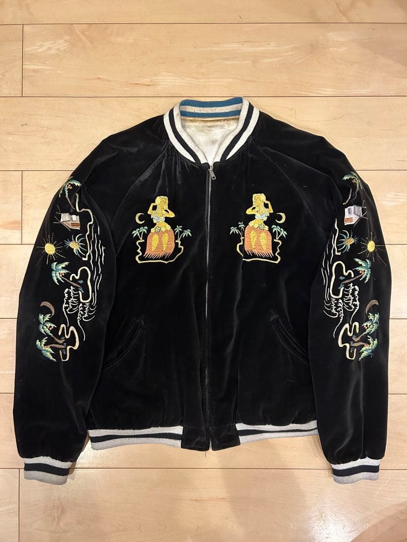 ヴィンテージ スーベニアジャケット ビンテージ ハワイ　刺繍 スカジャン レア