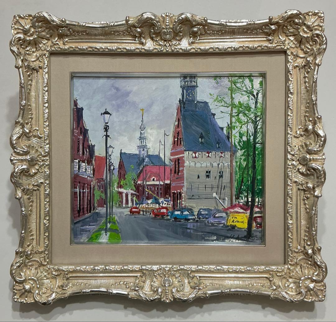 絵画・額縁・油絵・麻倉雄一郎・雨上がりのホールン・ボールドキャンバス(色紙)